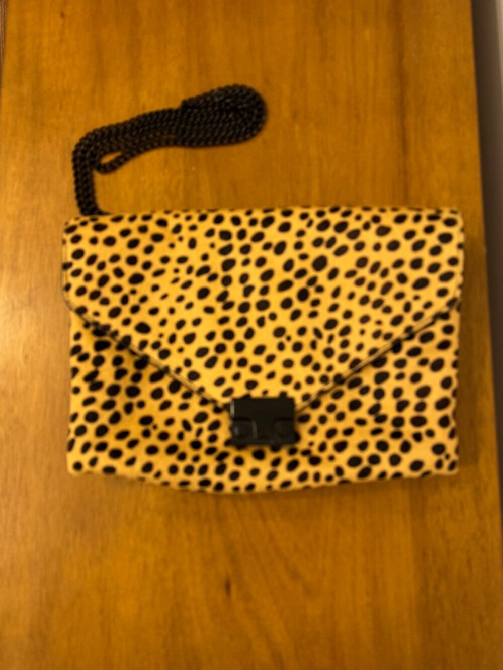 Loeffler Randall Leopard Print Haircalf Lock Clutch Crossbody Bag (NWOT)